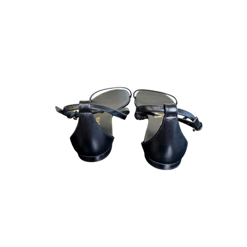 Alexander McQueen NIB Engraved Logo Sandals in Black Size 39.5 - Picture 9 of 13